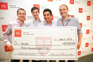  The Herald Team winning the Harvard Dean’s Health and Life Science Challenge. 